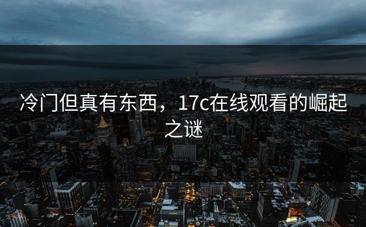 冷门但真有东西，<strong>17C</strong>在线观看的崛起之谜