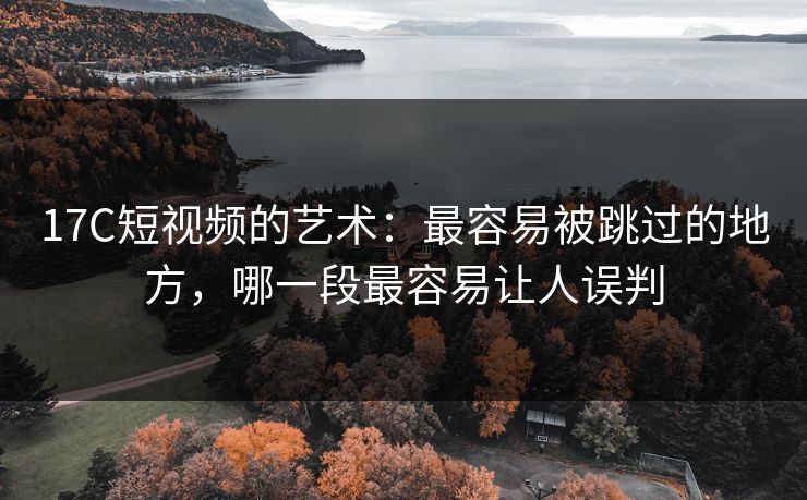 <strong>17C</strong>短视频的艺术：最容易被跳过的地方，哪一段最容易让人误判