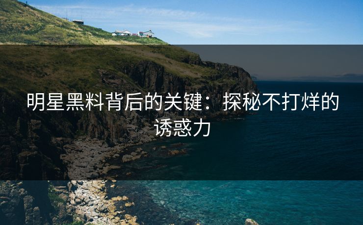 明星黑料背后的关键：探秘不打烊的诱惑力