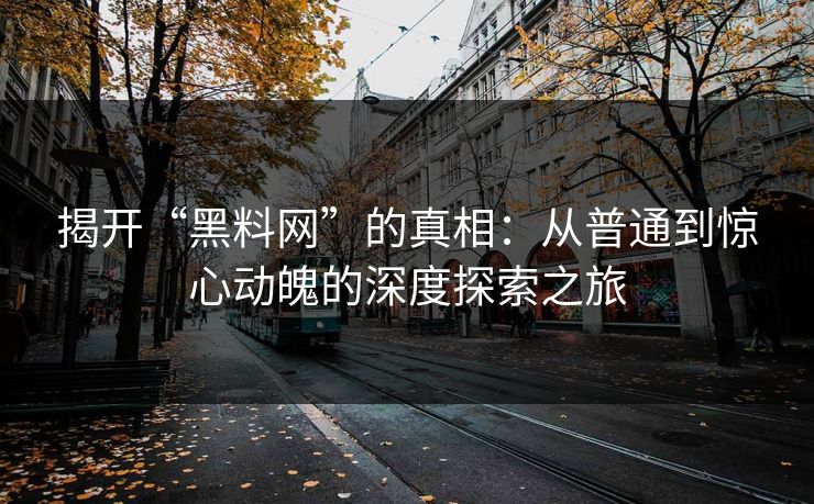 揭开“黑料网”的真相：从普通到惊心动魄的深度探索之旅